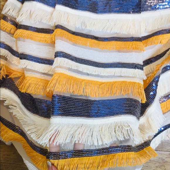 Eva Mendes Sabine striped fringe sequin dress 0 - Picture 6 of 10